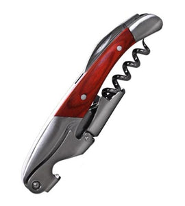 Wood Handle Double Lever Corkscrew with Knife - CASE OF 12