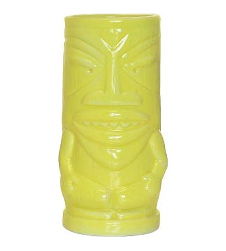 22 oz. Translucent Brown Tiki Tropical Cup with Straw - 84/Case