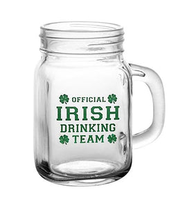 Irish Drinking Team Mason Jar Glass - 12 oz - CASE OF 12