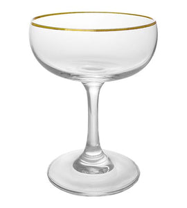 BarConic Gold Rimmed Coupe Cocktail Glass - 7 oz - CASE OF 24