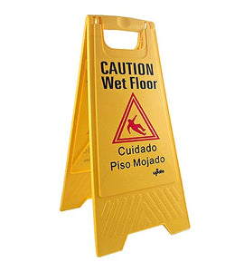 Yellow Wet Floor Caution Sign - CASE OF 4