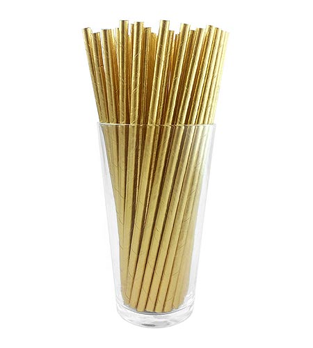 BarConic Paper Straws - Gold Metallic - CASE OF 20 / 100 PACKS