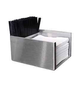 BarConic Square Stainless Steel Napkin Holder - 3.5" Tall - CASE OF 18