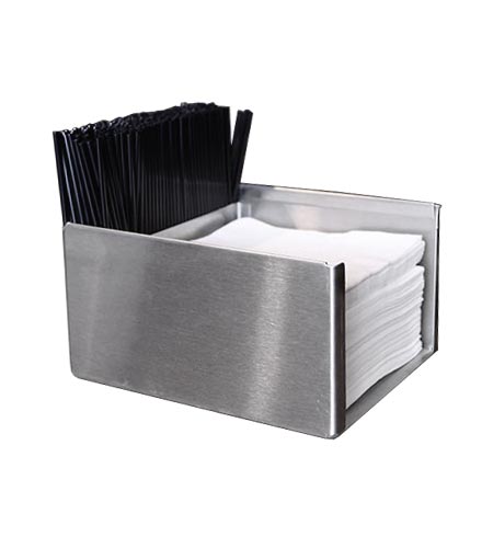 BarConic Square Stainless Steel Napkin Holder - 3.5 Tall - CASE OF 18