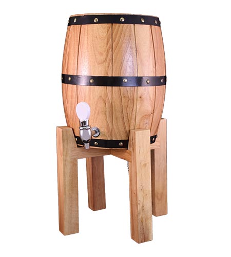 Wood Beverage Barrel - CASE OF 4