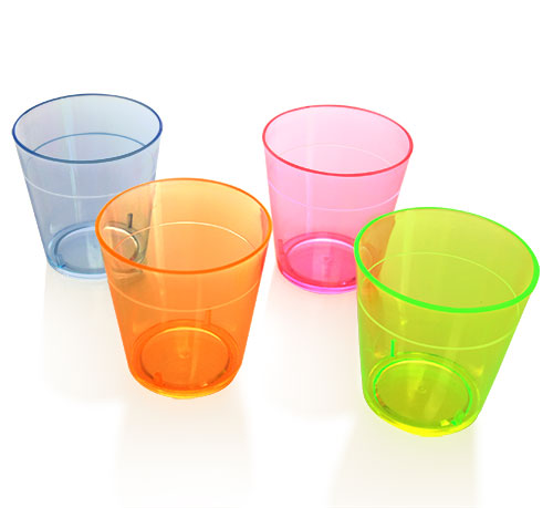  1.5OZ ASSORTED PLASTIC SHOT GLASSES