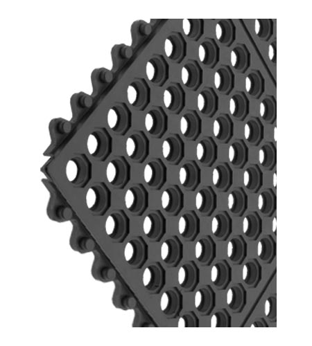 SCS - 9900 Anti-Fatigue Rubber Mat, Black, 0.600 x 3' x 5