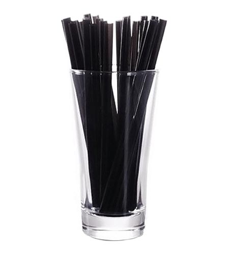 8 inch Black Straws - CASE OF 10 / 500 PACKS
