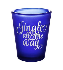 Jingle All The Way Frosted Blue Shot Glass - 1.5 oz - CASE OF 72