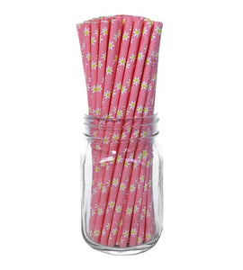 BarConic Paper Straws - Pink Daisy - CASE OF 20 / 100 PACKS