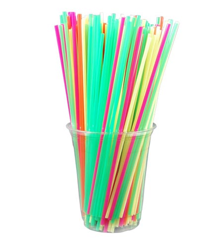 World of Confectioners - Plastic straws - straws 7 x 280mm NEON - 250 pcs ( reusable) - GoDan - Brčka, slámky - Tableware, Kitchen utensils