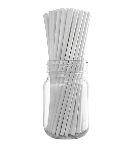 BarConic Eco-Friendly Paper Straws - 7 3/4 Solid White - CASE OF 20 / 100 PACKS