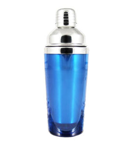 350ml Blue Plastic and Stainless Steel Shaker - CASE OF 12