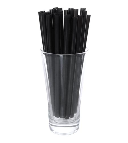 BarConic 6 inch Straws - Black - CASE OF 25 / 300 PACKS
