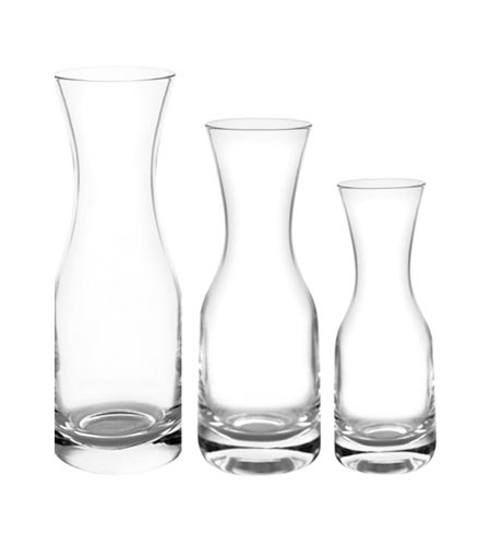 Glass Water or Wine Carafe W/ Lids – 1 Liter (3)