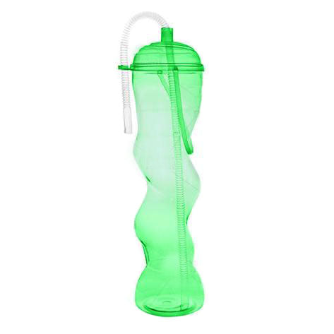 BarConic Twisted Party Yard Cup w Lid and Handle - 22 oz